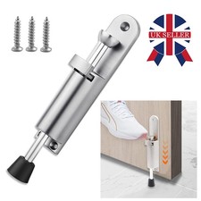 Foot Operated Kick Down Door Stop Rubber Door Mounted Hold Open Spring Wedge UK
