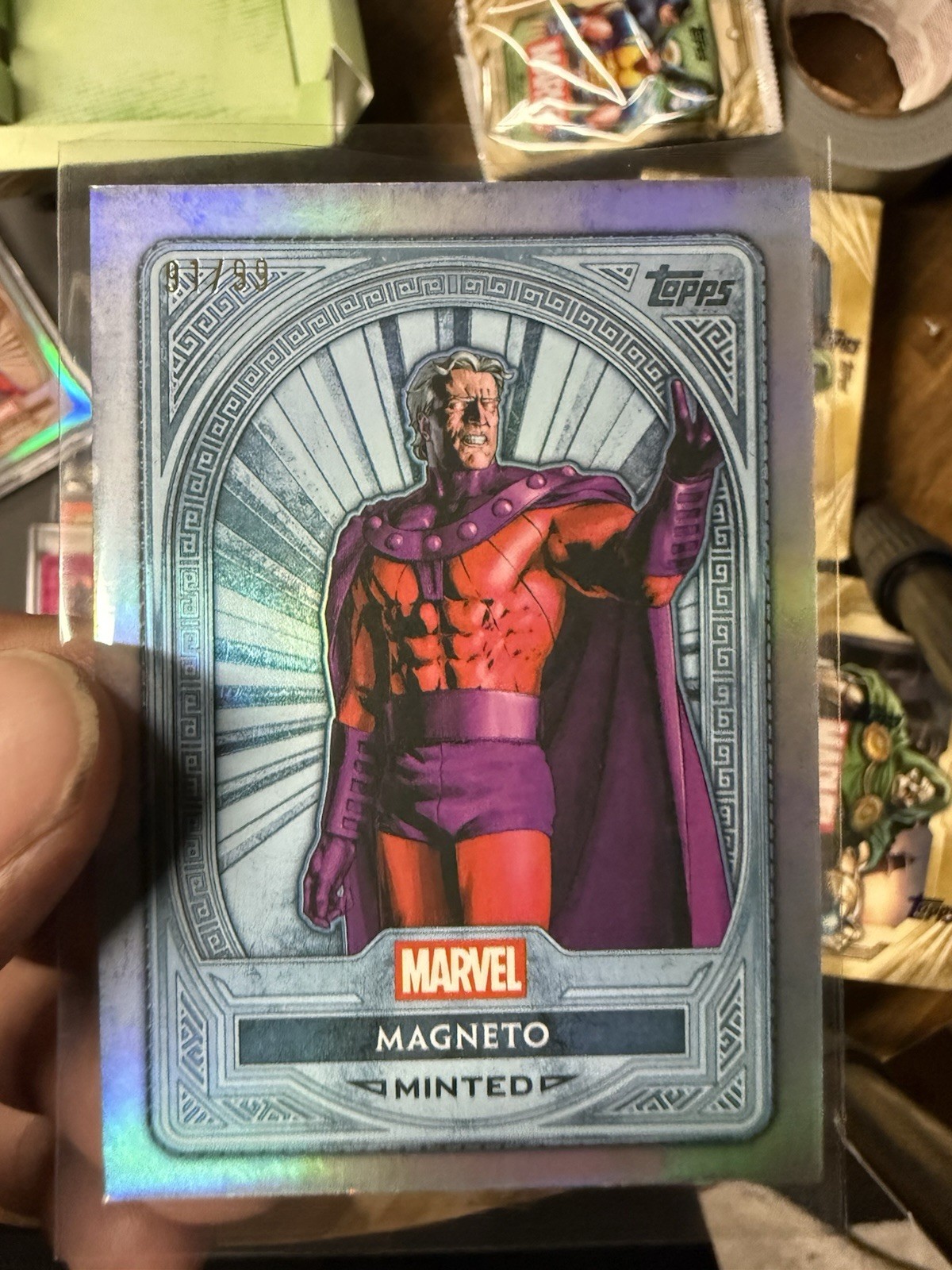 2025 SDCC Topps Marvel Mint Magneto 91/99 On The Platinum Parallel