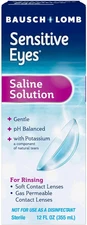 Bausch + Lomb Sensitive Eyes Saline Solution, Gentle Daily Rinse for Soft & Gas