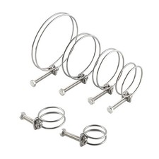 Universal Double Wire Hose Clip Adjustable Clamp for Pond Pipe Tube Filter Pump