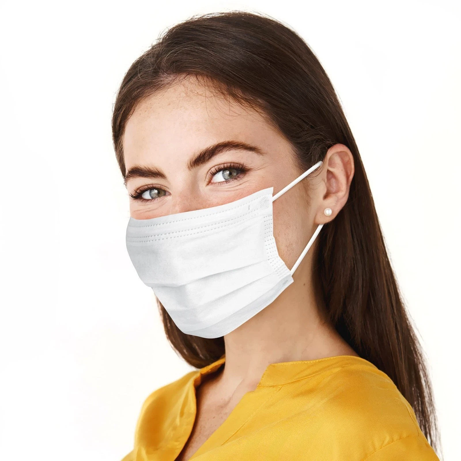 White Disposable Face Masks 4-Ply Procedure Mask 2500 Count One Size