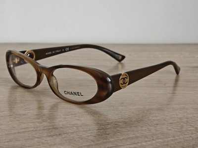 Authentic CHANEL 3156 Brown Acetate Eyeglasses Frames Made in Italy - NOS