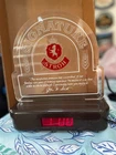 Vtg Signature Strohs Beer Acrylic Light Up Bar Sign & Digital Clock - Works