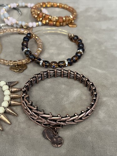 Alex & Ani Lot of 8 Bangles Beaded Colorful Bracelets Gold Tones - Picture 3 of 8