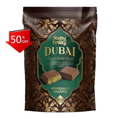 Nutty and Fruity Dubai Milk Chocolate Bars - 16oz/15ct