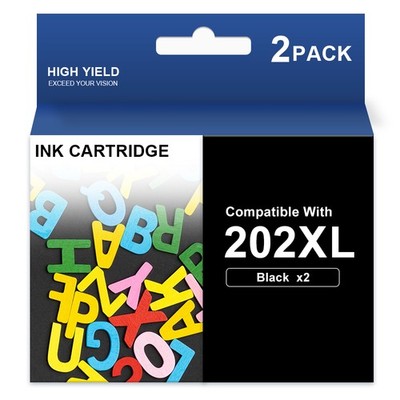 Ink Cartridges for Epson 202XL T202XL T202 for WF-2860 XP-5100 Printer Black Ink