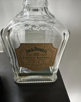 Jack Daniels empty bottle Single Barrel tennessee Rye 136.7 proof collectible