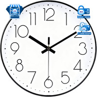 Wanduhr Funk 30Cm Lautlos Modern Schwarz Einfach Zu Lesen FüR Schlafzimmer BüRo
