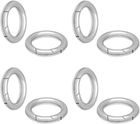 4Stk 17Mm Feder Tor Ringe 304 Edelstahl O-Ringe SchlüSselbund Ring Runde Schnapp