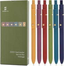 Gel Pens, 6 Pcs 0.5Mm Quick Dry Black Ink Pens Fine Point Smooth Writing Pens, O