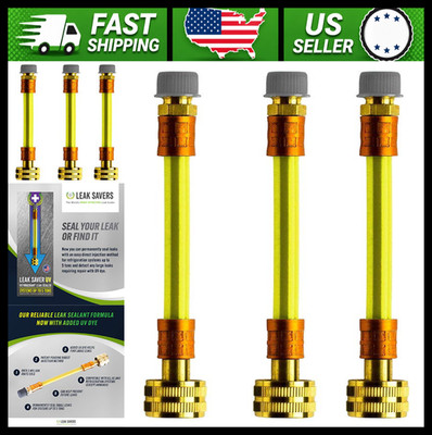 Leak Saver Direct Inject UV Refrigerant Leak Sealer for AC & Auto, 3 Pack