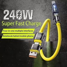 4-In-1 Fast Charging Cable Charger Data Cord Usb-C For Iphone Samsung Android US