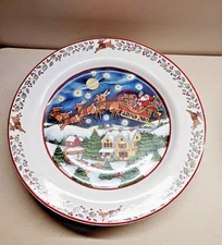 International China Susan Winget "Over the Housetops" Dinner Plate Set of 4