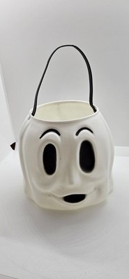 Vintage Empire Ghost Halloween Blow Mold Trick or Treat Candy Bucket Made in USA