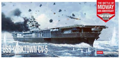 Academy 14229 US Aircraft Carrier Yorktown 'Battle Of Midway' 1/700 Scale Kit