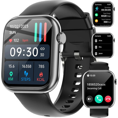 Smart Watch Answer/Make a Call Bluetooth IOS Android Black