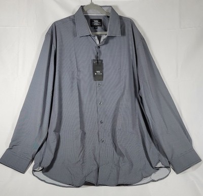 WRK NYC Black Gingham  4 way Stretch men's long sleeve shirt new tags Sz 19 3XL