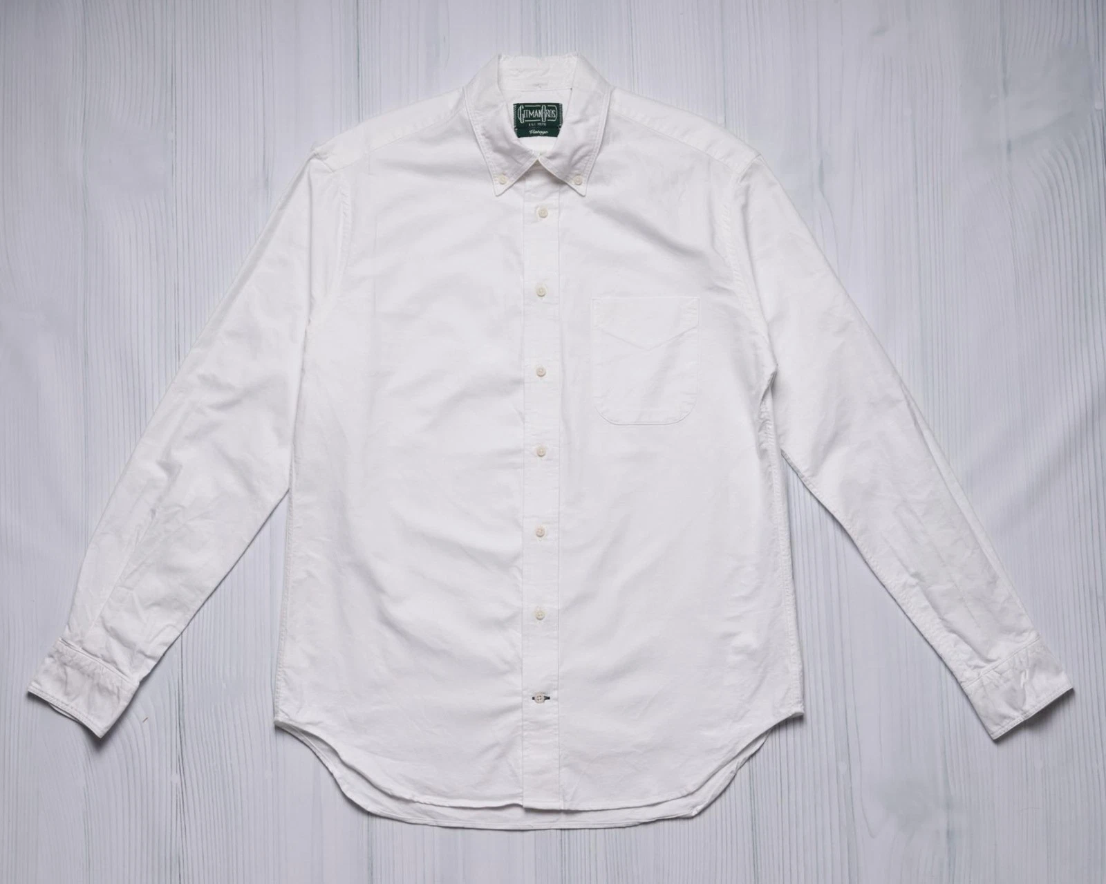 Gitman Vintage NWT $235 White Oxford Button Down Collar 100% Cotton Shirt XXL