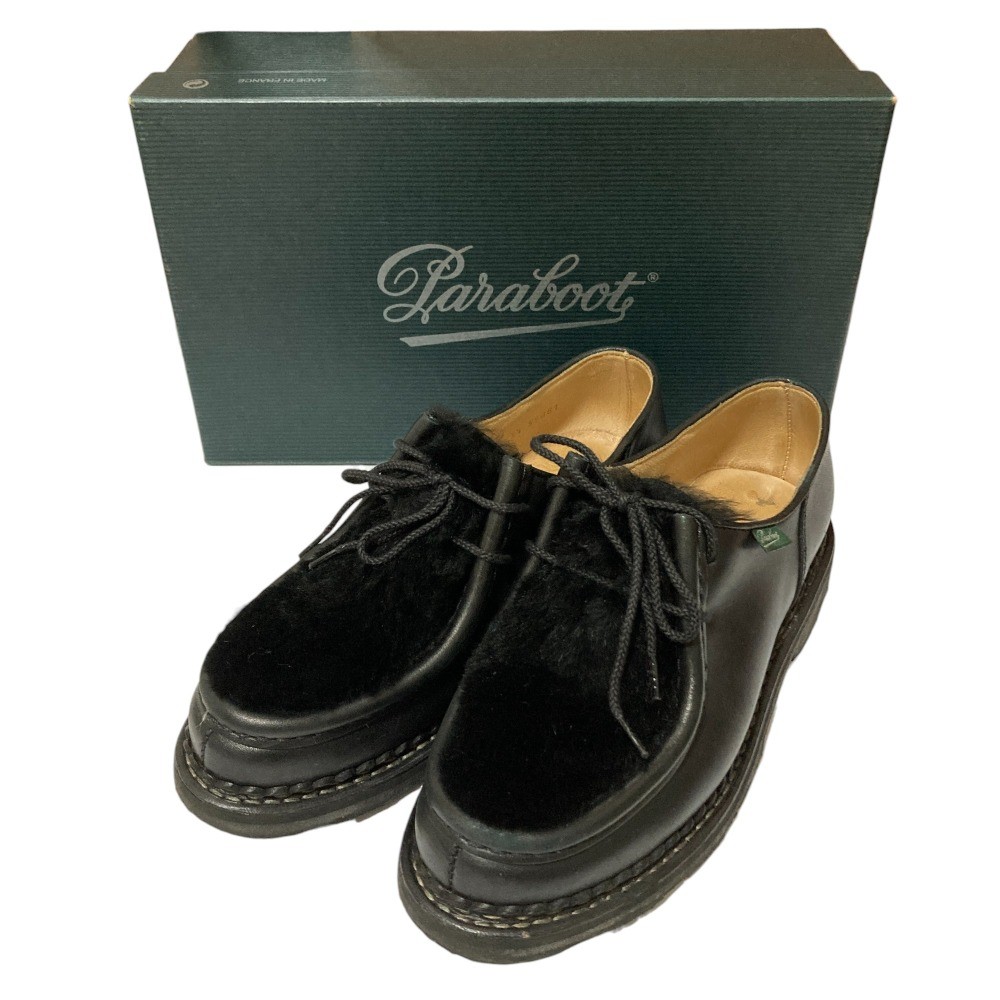 Paraboot Michael Lapin Leather Shoes, Size F3.5 Black Women USED