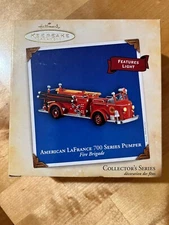 Hallmark 2004 American LaFrance 700 Series Pumper Fire Brigade Ornament w/ light