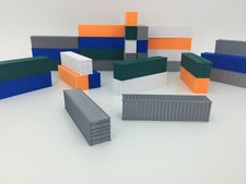 NEW 2 40' Shipping Containers - N Scale 1:160 - SILVER - ALL COLORS AVAILABLE 