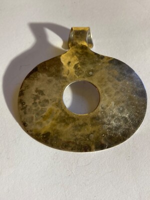 Pendentif Moderniste En Argent Massif Martelé - Bijou Poinçonné Inspiré De L'antique Lydie, Occasion