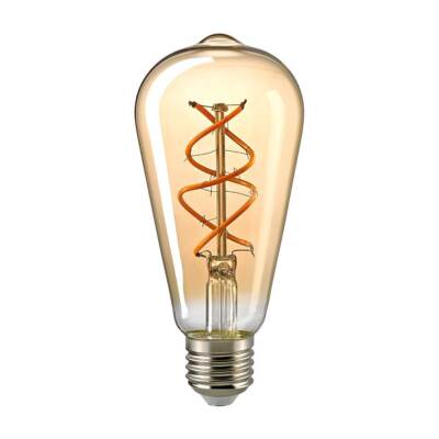 SIGOR 4,5W Curved Rustika gold E27 250lm 1800K dimmbar LED Lampe ST64