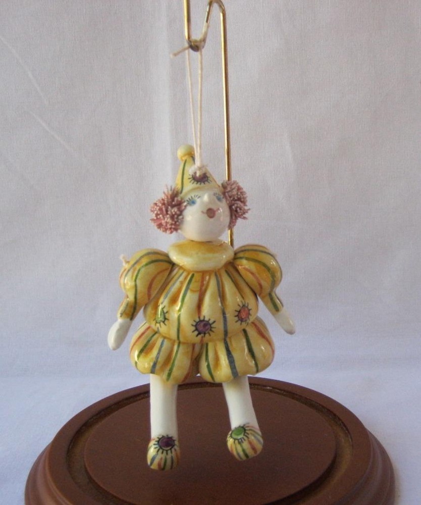Exquisite Rare Porcelain Clown Ornament Made in Italy for Gumps San Francisco