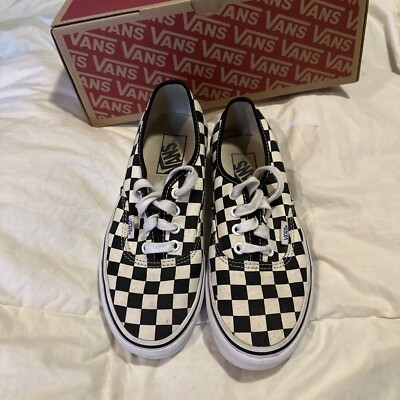 VANS Authentic Golden Coast Mens 5.5 Womens 7 Black White Checkered Shoes Laces