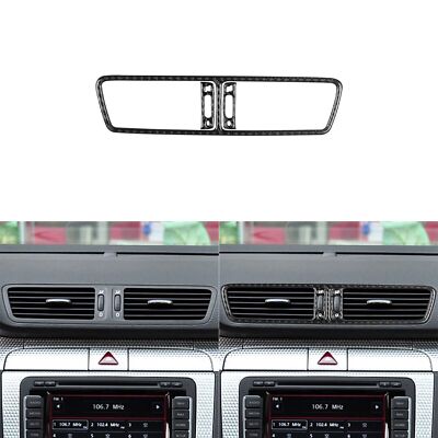 Real Carbon Fiber Central Air Vent Outlet Cover Trim For VW Passat B6 2006-2011