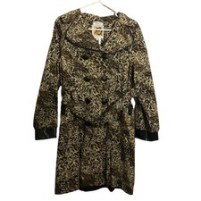 Paparazzi Animal Print Jacket Size Large Double Breasted Long Belted