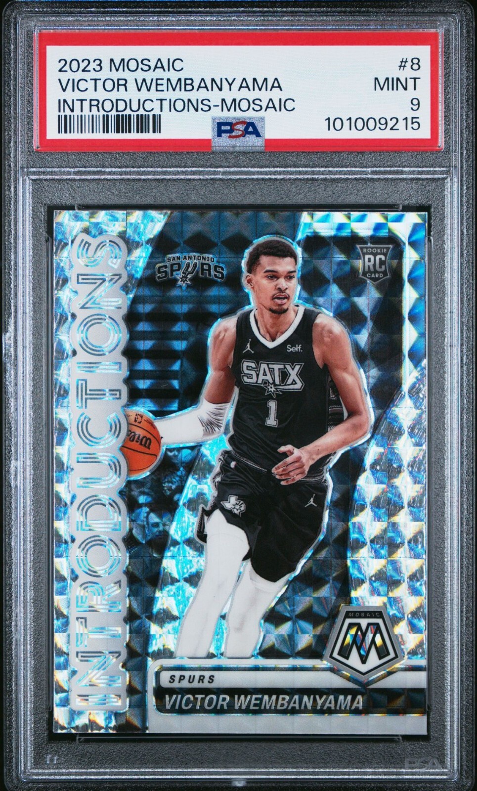 2023 PANINI MOSAIC INTRODUCTIONS 8 VICTOR WEMBANYAMA MOSAIC PSA 9