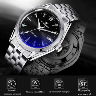 Luxus Herrenuhr Mechanische Automatik Edelstahl Wasserdicht Armbanduhren Uhr