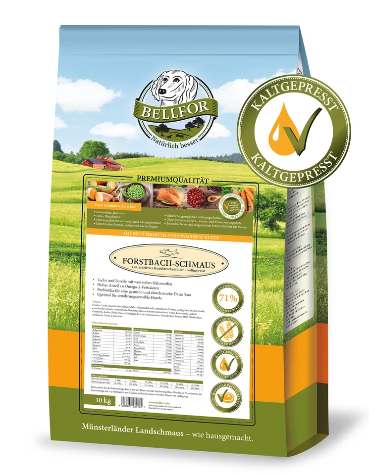 Bellfor Hundefutter Trocken Getreidefrei Lachs Forelle Forstbach-Schmaus 10 kg - Bild 2 von 4