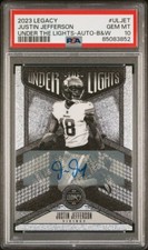 2023 Legacy Justin Jefferson Under the Lights B&W Auto  PSA 10 Minnesota Vikings