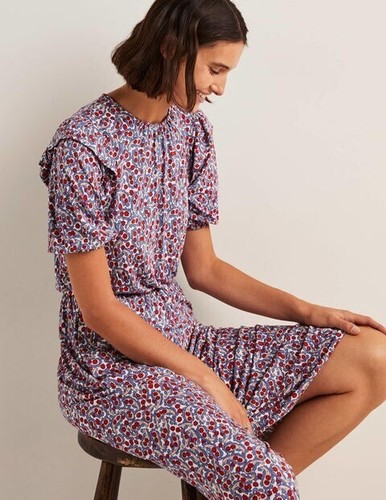 BODEN Ruffle Paisley Jersey Midi Dress D0283 SIZE UK 14L BRAND NEW D33 - Picture 2 of 6