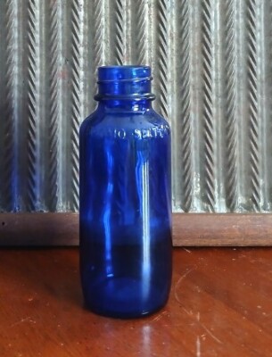 Vintage Bromo-Seltzer Cobalt Blue Medicine Bottle 4'' Emerson Drug Co. Baltimore