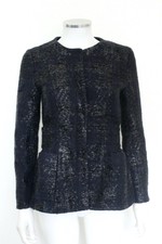 Iris & Ink Navy Black Textured Shimmer Evening Blazer Jacket Uk 6