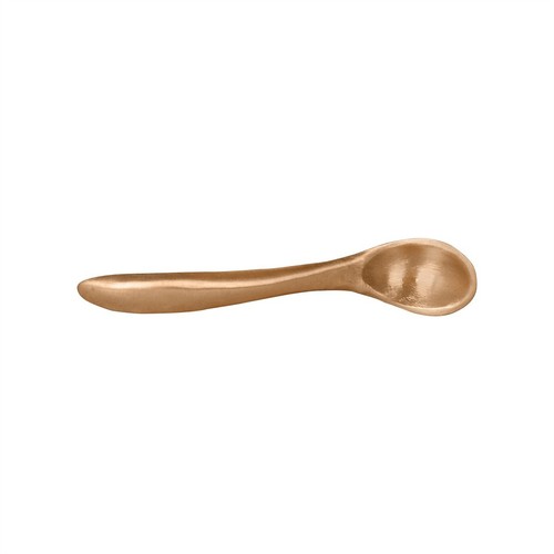 Cuchara de sal de bronce puro de Kansa, cubiertos de grado alimenticio juego de 2 - Imagen 2 de 6