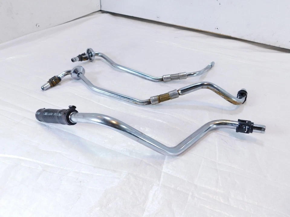 Harley Davidson Softail Heritage Classic Fat Boy Cromo Tanque de Aceite Tubo Manguera Líneas Foto 3 de 4