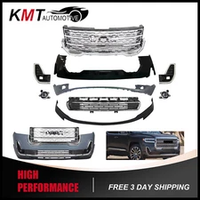 Front Bumper Cover Kit W/ Grille Upper Lower Fog Light For 2020-2022 GMC Acadia
