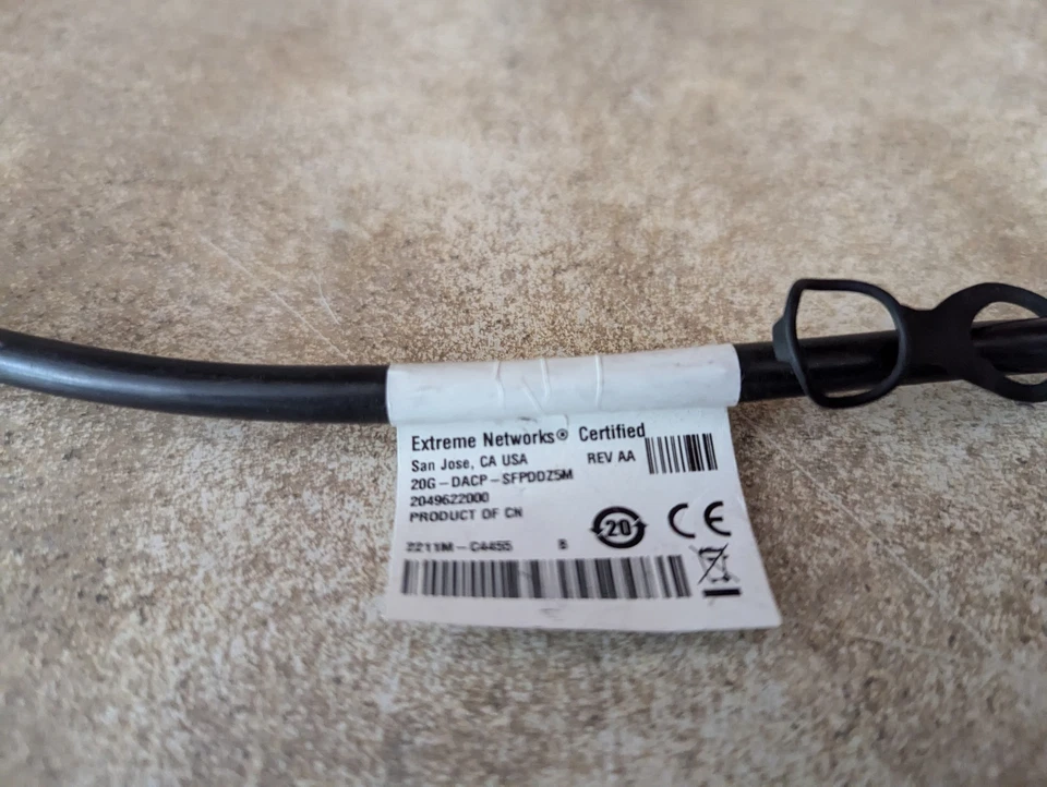 EXTREME NETWORKS 20G-DACP-SFPDDZ5M SFPDD TO SFPDD 20G DAC 0.5M CABLE C5-1(10) - Image 3 of 4