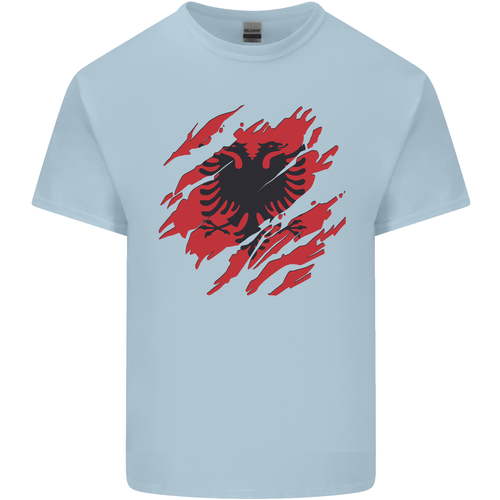 Torn Albania Flag Albanian Day Football Mens Light Cotton T-Shirt - Picture 14 of 31