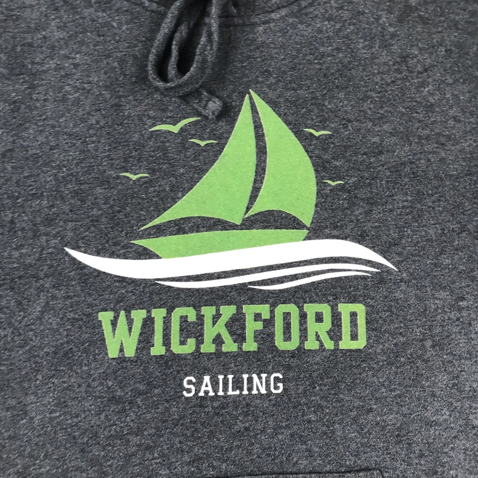 Sudadera con Capucha Wickford Sailing Para Mujer Gris Medio Gráfico Pullover Sudadera con Capucha Foto 2 de 4