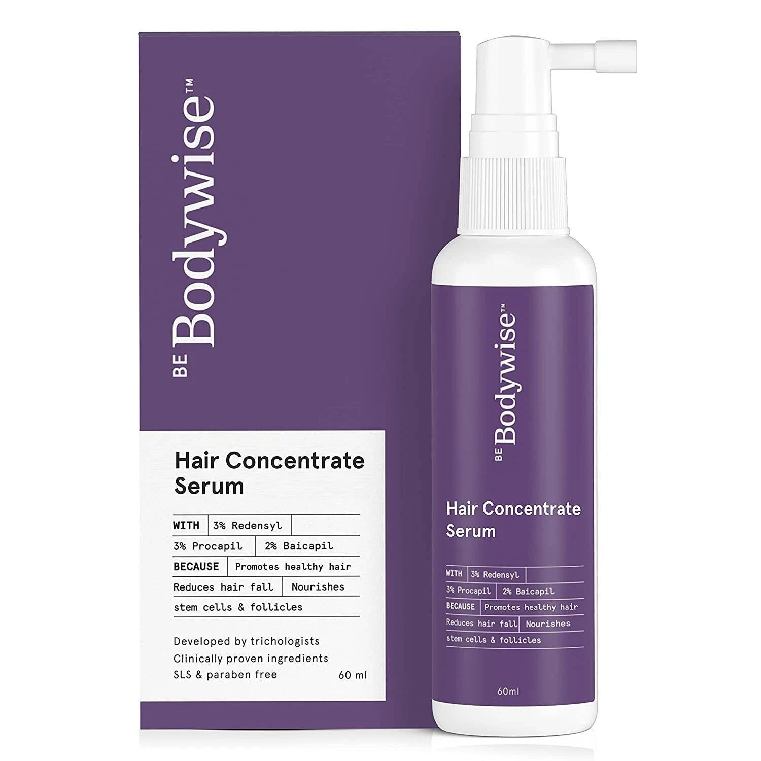 Bodywise Hair Fall Control Serum | 21% Plant Based Active Reduces Hair Fall 60ML