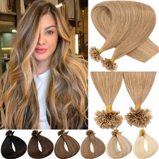 Pre Bonded Keratin Fusion Nail U Tip Hair Extensions Real Remy Human Hair Blonde