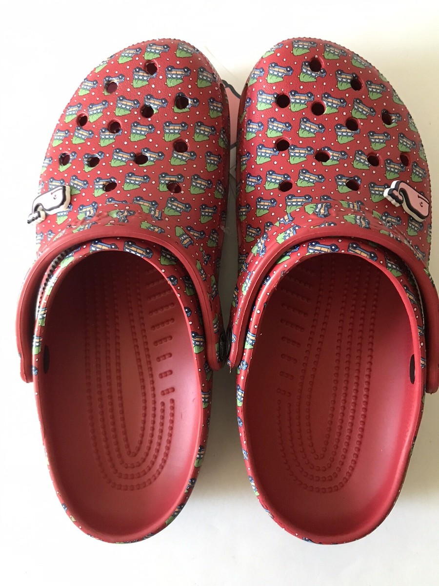 WOMEN'S CROCS HOLIDAY RED/MULTI CLASSIC VINEYARD VINES COLLAB CLOG