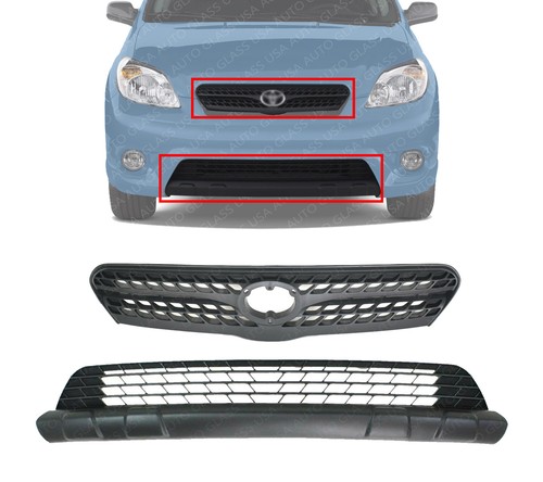 Upper & Lower Grille Assembly Textured For 2005-2008 Toyota Matrix ...