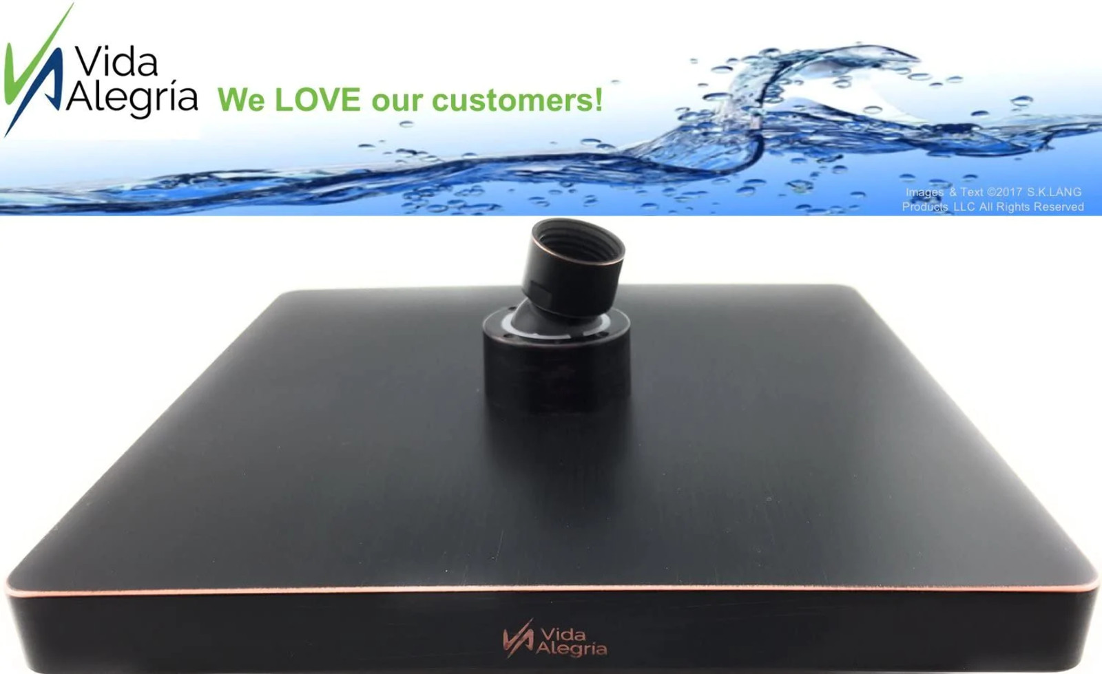 Vida Alegr&iacute;a RAIN Shower Head; 8-Inch Soft Rain; 2.5 gpm (Oil Rubbed Bronze)
