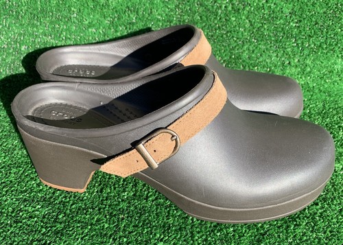 Crocs Dual Comfort Women's Size 8 Brown Clogs Sarah Heel Mule w Tan Strap  GUC | eBay